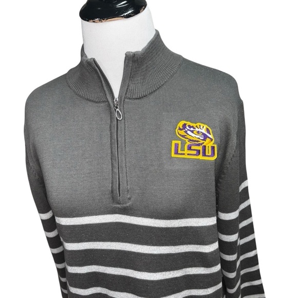 Gameday Couture Women's M Medium 1/4 Zip Knit Sweater LSU Louisiana State - Picture 2 of 8
